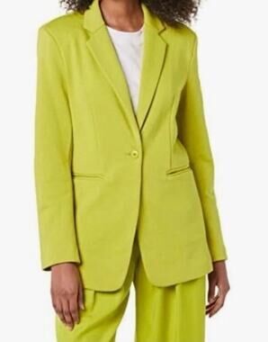 TEREA by Andrea Pitter Women's Green Citronelle Terry Knit Blazer Small NWT 2